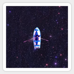 Boating In Space Sticker